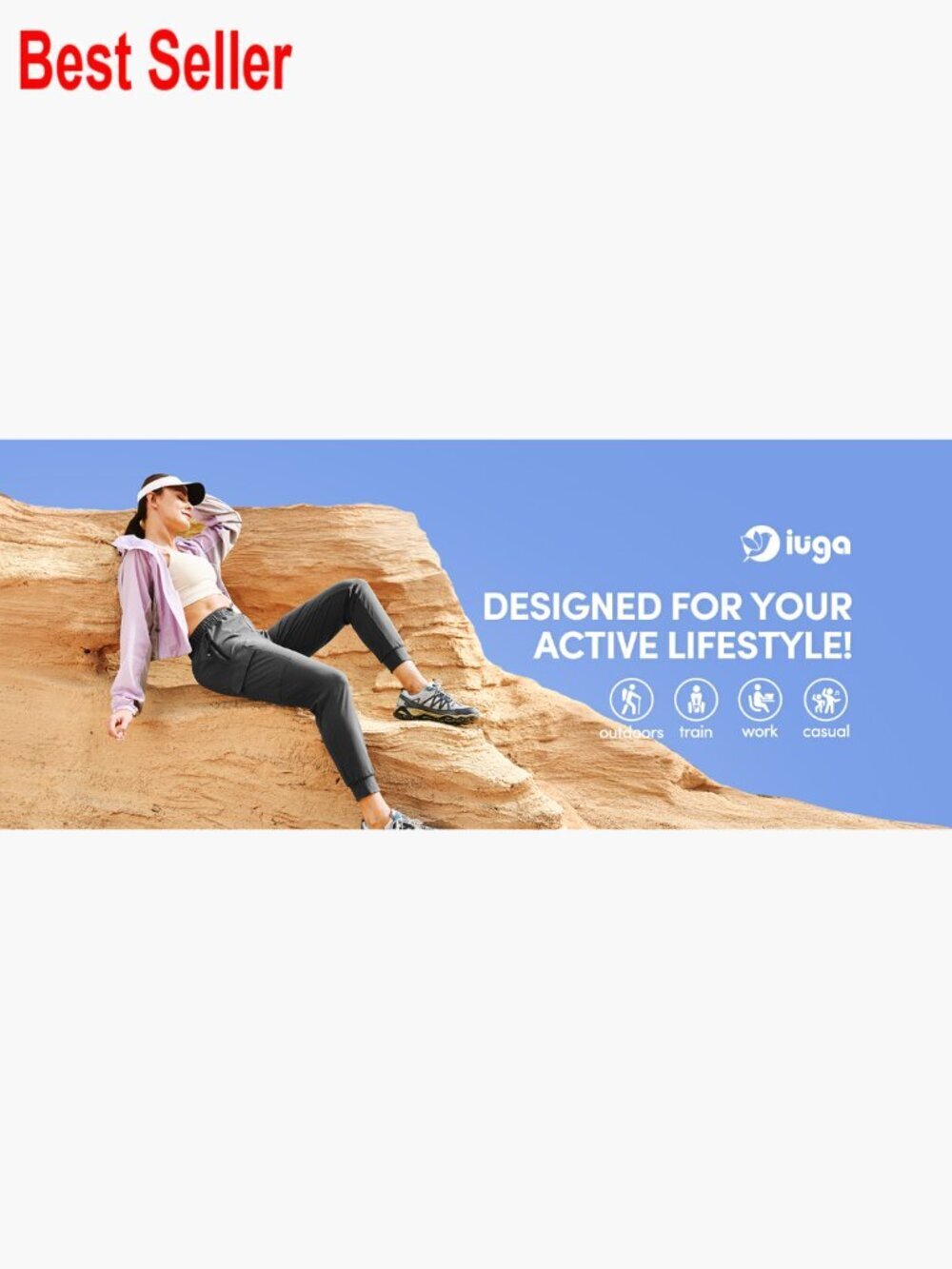 Women's Hiking Cargo Joggers with Pockets Lightweight Stretchy Quick Dry - Picture 7 of 7